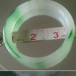 Green white jade bangle bracelet sale